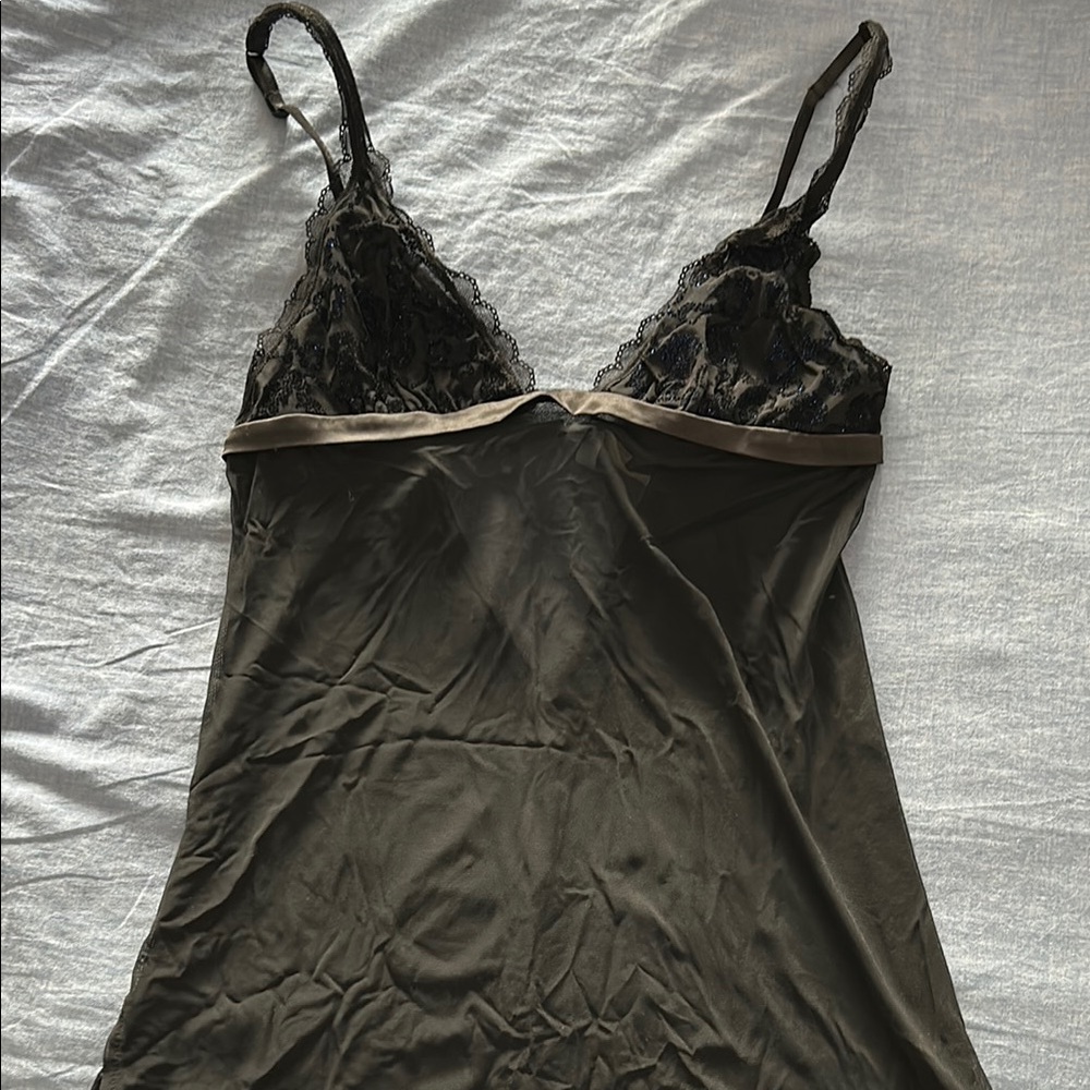 Black Lace Chemise with Adjustable Straps